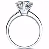 Yhamni Real Anel de Ouro Branco Puro 18Krgp Stamp Anéis Set 3 Carat CZ Diamante Anéis de Casamento para Mulheres Anel R1688