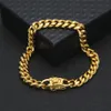 7mm Mens Miami Cuban Bracelet Chain Hip hop Style Stainless Steel Bracelet Link Fashion Punk Jewelry 215cm4933026
