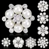 Crystal Rhinestone e imitação de pérolas broches prateados prateados estilo floco de neve broches broches para buquês de casamento bijoux drop ship