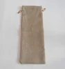 300pcs Jute Wine Bottle Bags 16cmX36cm Champagne Covers Linen Drawstring Christmas Wedding Party Gift Pouches Packaging