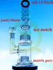 Corona Shisha Recycler Bongs Wasserpfeife Bohrinsel 16" Höhe Rosa Silikonmatrix Perkolator 18MM Gelenk mit lilafarbener Glasschale