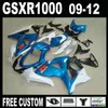 Kit de carenado 100% moldeado por inyección para Suzuki GSXR1000 09 10 11 12 carenados blancos azules set gsxr 1000 2009-2012 IT27