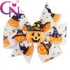 Crianças Halloween Hairpin meninas Abóbora demônio imprimir Acessórios para Cabelo desenhos animados crianças Bow Barrettes 3 polegadas 6 cores