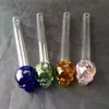 Venta caliente colorido Glas quemador de aceite tubo de vidrio transparente quemador de aceite tubo de vidrio tubo de vidrio aceite clavo en stock envío gratis