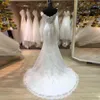Wunderschönes sexy schulterfreies Meerjungfrau-Hochzeitskleid 2019 Vestido De Novia Casamento Spitze Brautkleider Abnehmbare Schleppe Spitze Brautkleid
