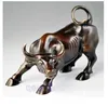 5.5" Big Wall Street Bronze Fierce Bull OX Statue free shipping