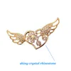 Piękne Serce Broszki Szalik Szpilki Błyszczące Kryształ Rhinestone Angel Wings Broszka Dla Kobiet Ślub Bride Broszki Biżuteria Hurtownie Xmas Prezenty