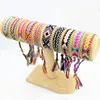 10 Design Mixed Fantastic Rope String Handmade Geometric Friendship Bracelet Summer Fashion Gold Plated Alloy Chain Cotton Woven Bracelet