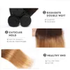 Peruvian Rak humant hår Remy Hair Weaves Ombre 3 toner 1b / 4/27 Färg Dubbel Weft 100g / pc kan färgas blekt