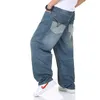 Оптом- новый бренд модный дизайнер синий колокол Нижние джинсы-подростки мужские горячие повседневные джинсы брюки хип-хоп джинсовые мешковатые джинсы плюс размер 40 46