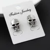 Cool Earrings Punk Fashion Rose Gold Silver Tone Crystal Diamond Skull Pierced Ear Stud Earrings Vintage Jewelry Halloween Gifts Wholesale