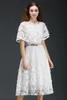 Vintage Biały Pełna Koronka Matka Brides Sukienki z Okładami Herbacianymi Sash Długość Matka Suknie Dla Specjalnych okazji Prawdziwe zdjęcie CPS668