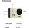 Ucuz 4 K Eylem Kamera F60R WIFI 2.4G Uzaktan Kumanda Su Geçirmez Video Kamera 16MP / 12MP 4 K 30 FPS Dalış Kaydedici JBD-N5