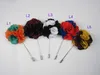 Yeni 5 cm Erkekler Çift Renk Kumaş Çiçek Sopa Pin Yaka Pin Broş Pins 12 Adet / grup Seçtiğiniz için 14 renk Ücretsiz Kargo