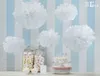 Linternas de papel blanco Ventiladores Tejido Bolas de flores Decoración de la boda Lámparas chinas Fiesta en casa Jardín Decoración de la boda
