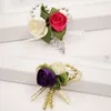 Bröllop Favor Candy Box Ribbon Rose Flowers Presentförpackning Favoriter Dekorativ Blomma Dia 1,57 tum 200 PC Pack per parti
