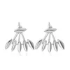 Boucles d'oreilles Rock Punk en forme de Marquise lisse pour femmes, bijoux de fête, veste d'oreille en métal plaqué or et argent