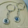 50pcs Evil Eye Kabbalah Charm Belt Chains Key Pierścień Ochrona przed podróżą DIY Biżuteria 15 x 65 mm Antique Silver254a