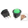 SPST Round Button Rocker Switch Red Green Light Lamp Illuminated 2 Position 3 Terminal ON-OFF l/O 6A/250V 10A/125V AC