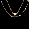 Forever Love Heart Pendant Necklace Silver Gold Chain Multilayer Chokers Cellars Fashion Jewelry for Women