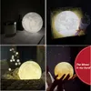 Işık 3D Baskı Ay Şekilli Lamba Dokunmatik Anahtarı Kontrol Parlaklık Sıcak / Soğuk Renk Taşınabilir Craft 3.9 inç Çapı