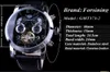 Forsining 5 Hands Tourbillion Fashion Wave Dial Design Multi Function Display Män Klockor Top Brand Luxury Automatic Watch Clock Watch + Box