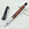 JINHAO Penna stilografica classica con pennino in metallo rosso agata e nero di alta qualità con forniture per ufficio scolastico che scrivono regali con penna a inchiostro di marca liscia