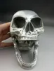 Magnifique tibet argent gros crâne mort de tête netsuke escultura