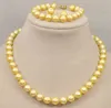 Triple Strand 8-9mm Natural South Sea White Pearl Necklace 17-19