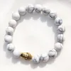 Trendig turkos armband handgjorda Buddha pärlor charm pärlstav armband elastisk kedja armband för kvinnor män naturliga sten smycken