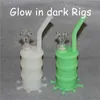 Smoking Glow in the Dark Silicon Rigs Waterpipe Hookah Bongs Dab Rig Cool Shape and silicone container free DHL