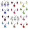 Pendientes Collar de alta calidad Joyas de cristal austriaco Conjunto con collar de diamantes de imitación y pendientes Moda Mujeres Joyas de cristal Juego C067