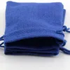 50pcs Linen Fabric Drawstring bags Candy Jewelry Gift Pouches Burlap Gift Jute bags 7x9cm / 10x14cm /13x18cm / 15x20cm ( blue )