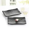 Melamine Dinnerware Dinner Plate Frost Black Rectangle Lrregular Plate Fashion Restaurant Sushi Plates A5 Melamine Tableware8991063