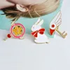 Cute SAKURA Star Stick Magic Wand Bird Head Rabbit Brooch for Girls Denim Jacket Pin Uniform Badge Fashion Japanese Animation Jewelry