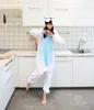 Erwachsene Einhorn Tier Onesies Pyjamas Unisex One Piece Cosplay Halloween Kostüme Cartoon Frauen Nachtwäsche Rose Rosa Blau