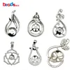 Beadsnice Vintage Pendant Blank Bezels 925 Sterling Silver Runda Inställningar för Kvinnor Halsband Charm Smycken DIY ID30701