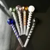 Klassisk skål Silk Color Bubble Straight Burning Pot Wholesale Glass Bongs Accessories, Water Pipe Rökning, gratis frakt