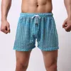 Novos homens eróticos boxer shorts underwear gay moda malha escavar ver através respirável nightwear sexy boxer sleepwear masculino clubwear