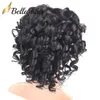 Big Curly Front Spets Wig Virgin Human Hair Natural Color for Black Women 130 150 Density Bellahair5199019