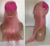 Two Tone Color SwissLace Front Wig Dark Roots 24inch Silky Straight Brazilian Virgin Human Hair Ombre Pink Full Lace Wigs Fast Express Delivery