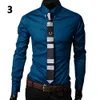 Intero negozio Moda uomo Argyle stile business slim fit manica lunga abito casual camicia di alta qualità2962