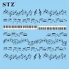 Wholesale- STZ 1 Sheets Hot Nail Designs Black Music Note Printing DIY Nails Toes Women Nail Art Sticker Decals Tattoos Tools #New