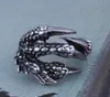 Masculino aço inoxidável punk vintage jóias celta cobra animal aberto ajustávelbiker fingerring2576042