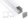 10 x 2m uppsättningar / parti Linjär ljus aluminium LED-profil U Form LED Aluminiumkanalhus för takmonterat ljus