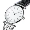 Geneva Brand Sapphire Reloj de mujer Plata / Oro Banda de acero inoxidable Elegant Lady Business Reloj de pulsera de cuarzo Moda Simple Relojes ultrafinos