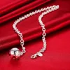 S057 low price 925 Silver Ball Pendant Necklace & Bracelet Fashion Jewelry Set Top quality classic birthday gift free shipping