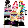 الدعائم photobooth 58pcs / set الديكور الطرف مضحك مع الشفاه الشوارب اللحية نظارات العنكبوت والعصي الديكور زفاف الدعامة