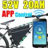 52 V bateria de bicicleta elétrica Li-ion 20ah APP triângulo bateria de lítio com Bluetooth controle remoto GPS Para BBSHD BBS03 kit motor