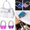 8 Colors Metal Foldable Bag Purse Hook Bags Hanger/Purse Hook/Handbag Holder Shell Sack Folding Table Butterfly Bling Colors